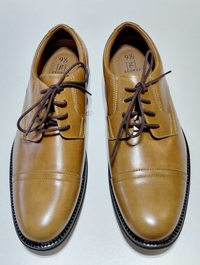 GEORGE Men's Branford Tan Casual Dress Oxford Shoe Size 9.5